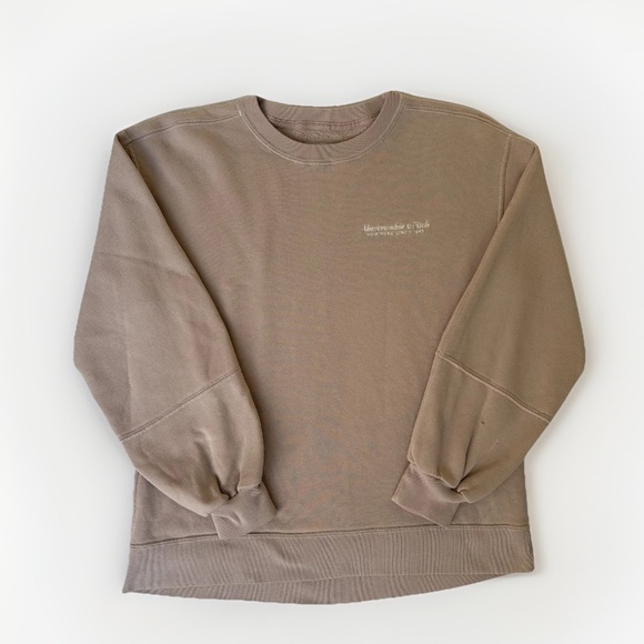 Abercrombie & Fitch Tops - Abercrombie & Fitch Crewneck Soft Tan Pink Sweatshirt Oversized Women’s Size S